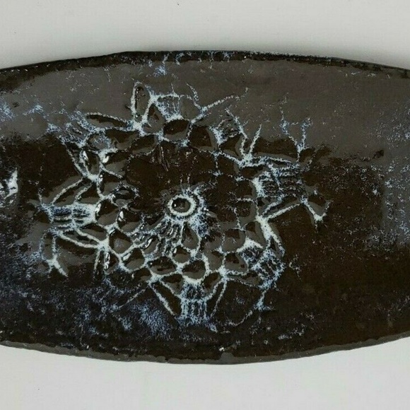 Handmade Modern Art Pottery Floral Tray Platter - Picture 6 of 7